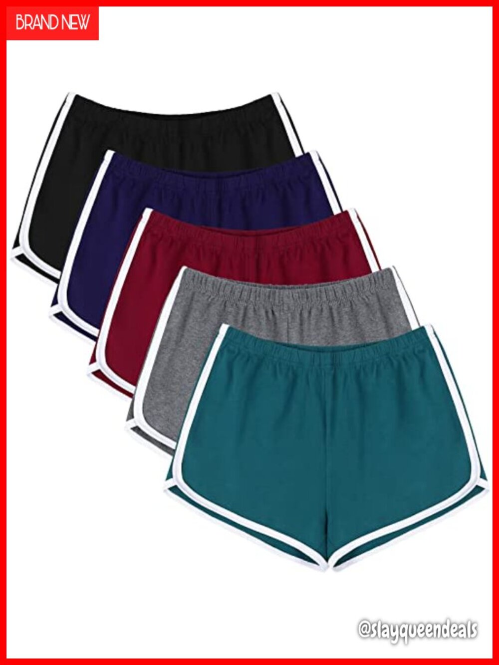 Soft Comfy Cotton Dolphin Shorts 5-Pack Breathable Lounge Workout Yoga Cycling